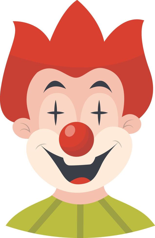 Fun Clown Mask with Red Hat vector