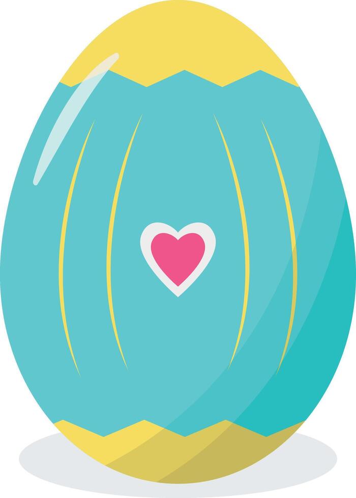 Green Easter Eggs with Simple Heart and Line Design vector