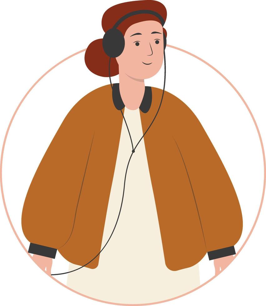 Women Listening Music Use Headphones vector