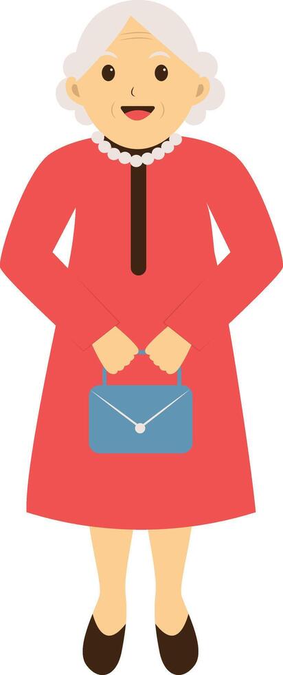 Old Woman in Red Dress vector