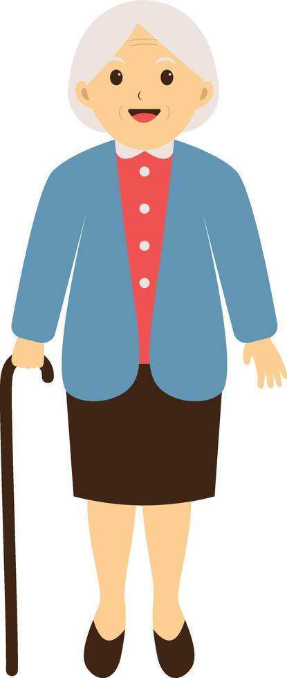 Old Woman with Blue Cloth vector