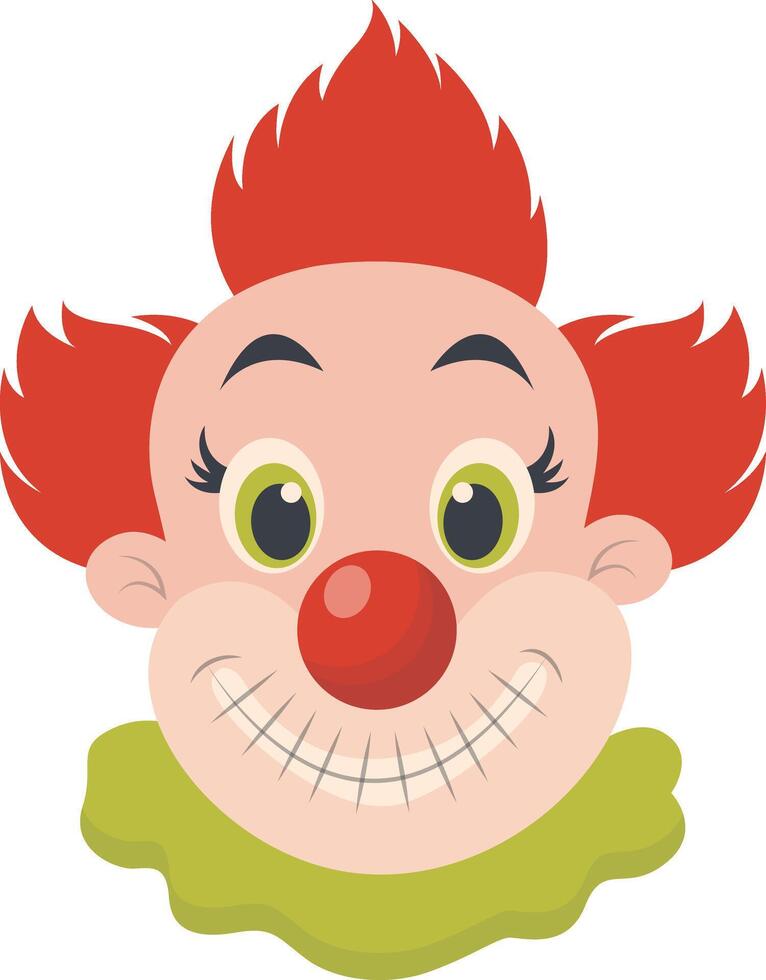 Happy Clown Mask with Red Hair vector