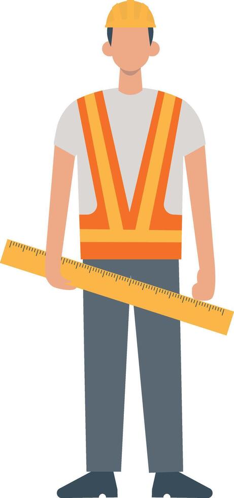 Handyman Carrying Wooden in Flat Design vector