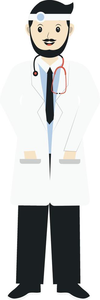 Man Doctor Holding Stethoscope vector