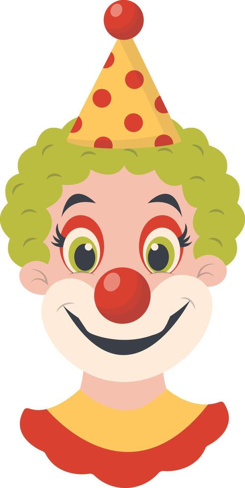 Happy Clown Mask with Green Hair vector