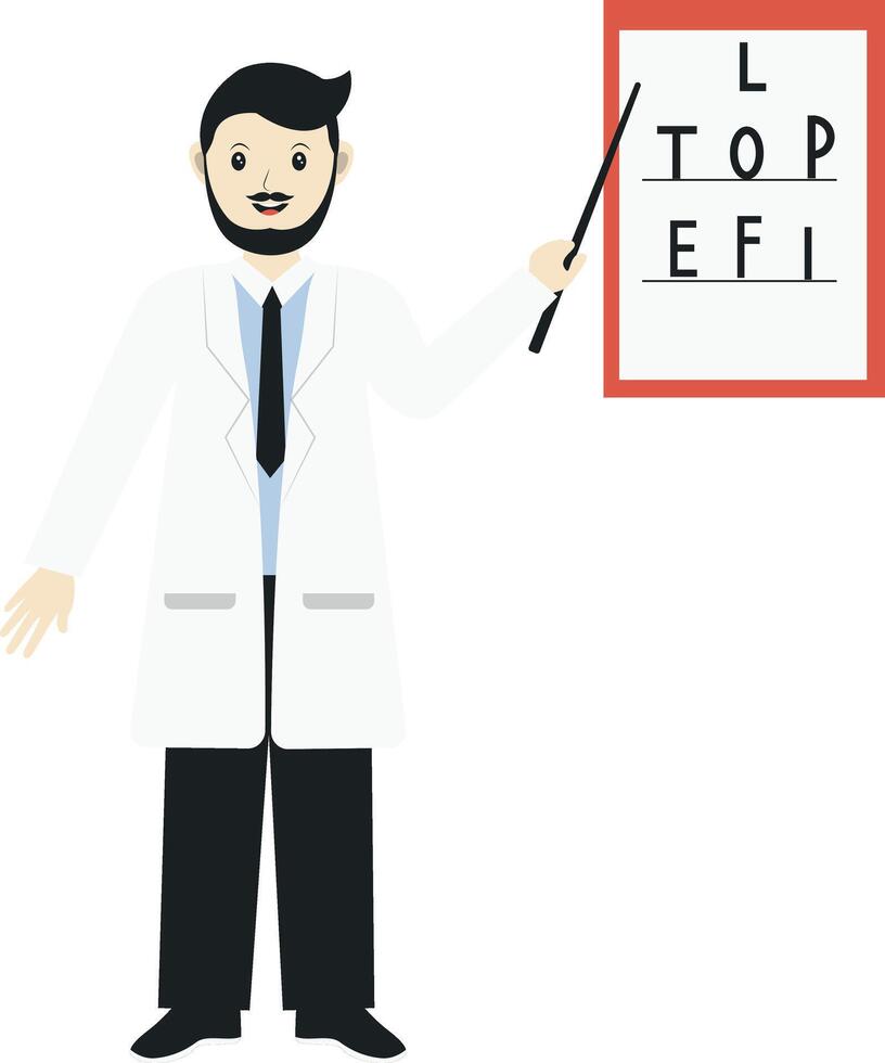 Male Doctor with Alphabet Board vector