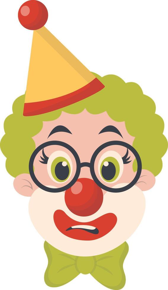 Happy Clown Mask with Yellow Hat and Glasses vector