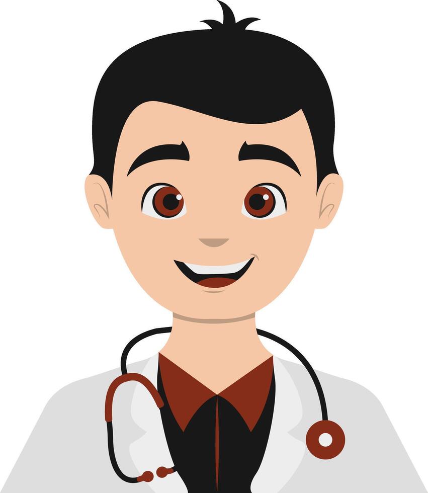 Male Nurse Character with White Uniform and Stethoscope vector