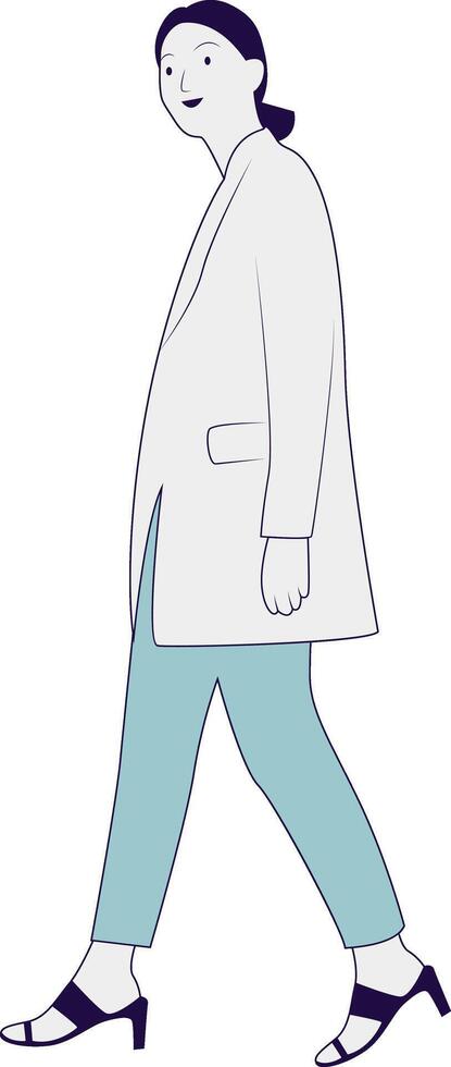 Hand Drawn Business Woman Walking vector