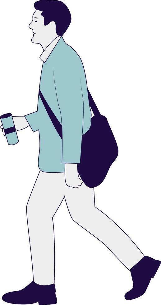 Businessman Walking Carrying Bottle vector