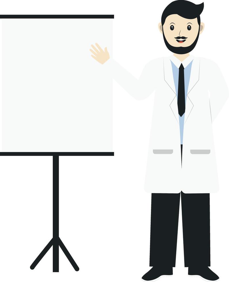 Man Doctor with White Board vector