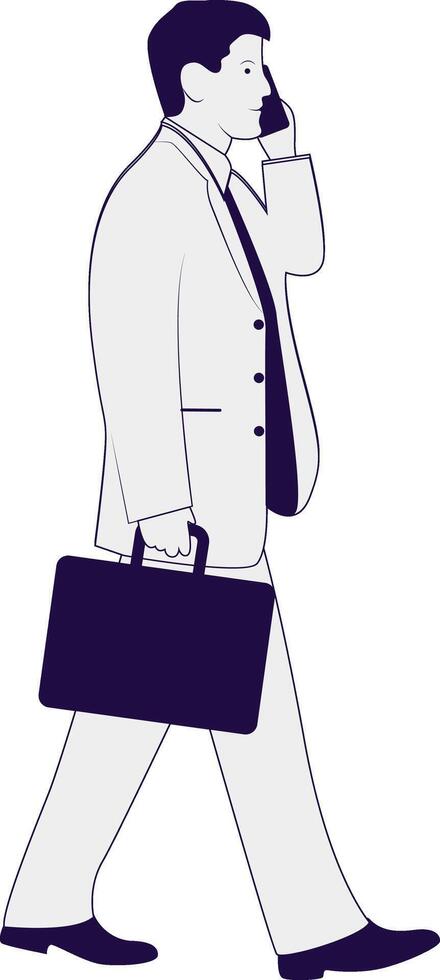Businessman Walking with Briefcase vector