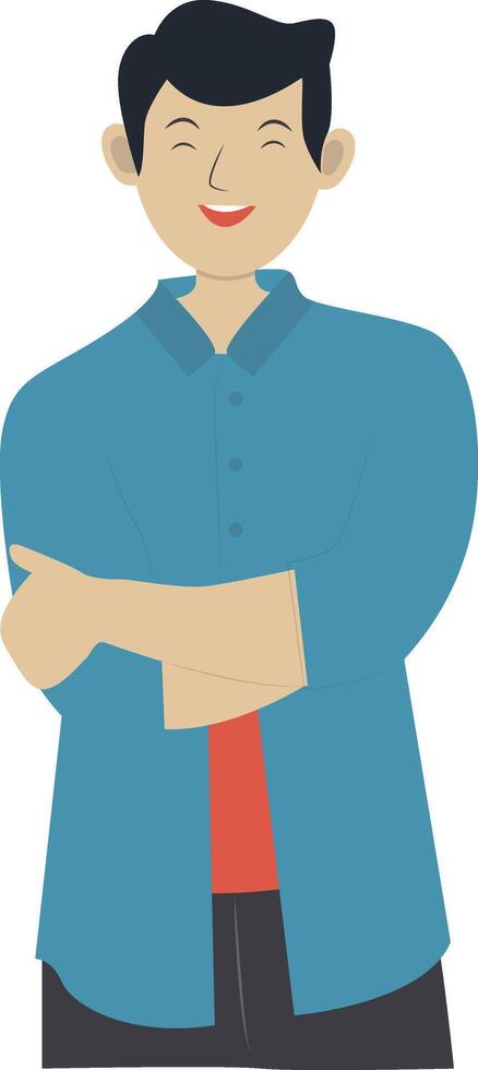 Guy Laughter with Blue Clothes vector