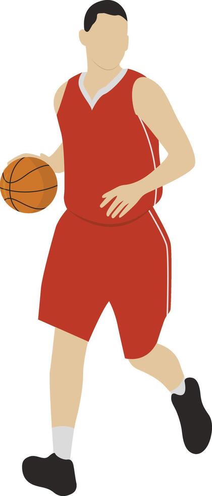 Red Basketball Player Illustration vector