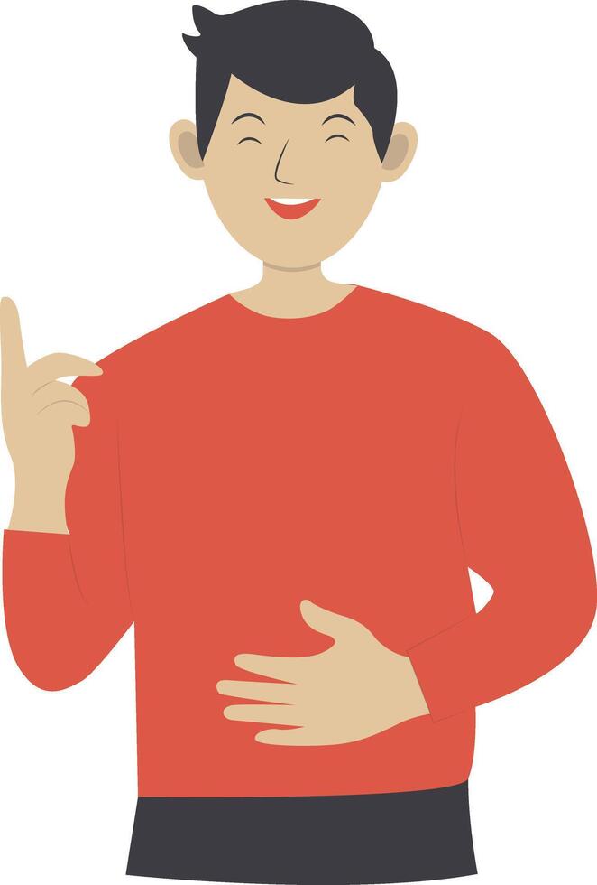 Man Laughter with Red Clothes vector