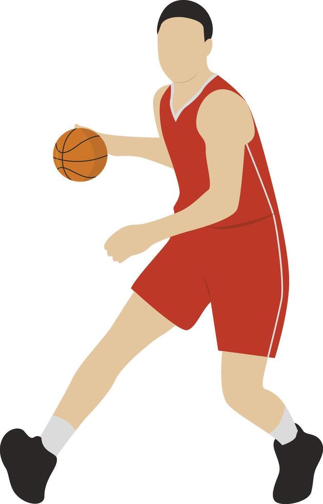 Basketball Player Dribbling Illustration vector