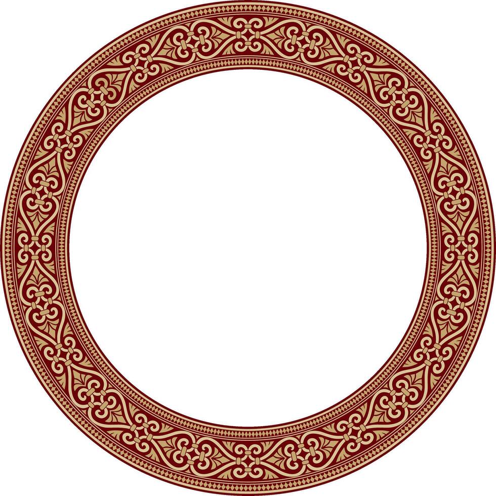 red with black round ornament ring of ancient Greece. Classic pattern frame border Roman Empire. vector