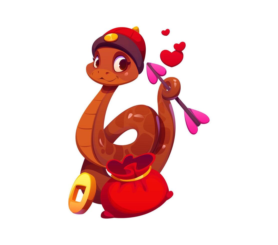 Chinese lunar new year and valentine cute snake vector