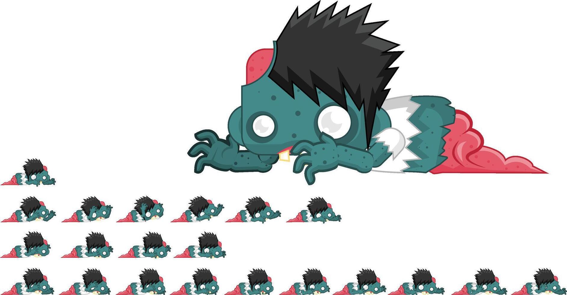 Crawling Zombie Animated Game Character Sprite vector