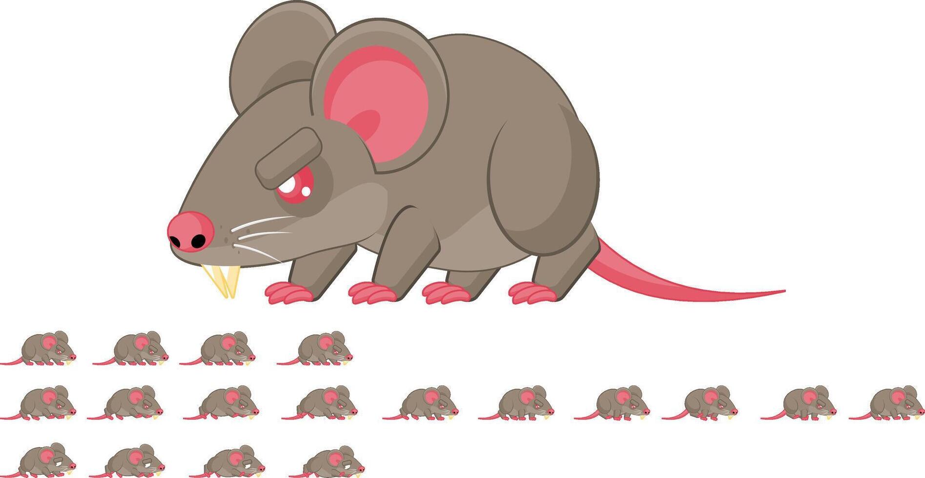 Rat Monster Creature Animated Game Character Sprite vector