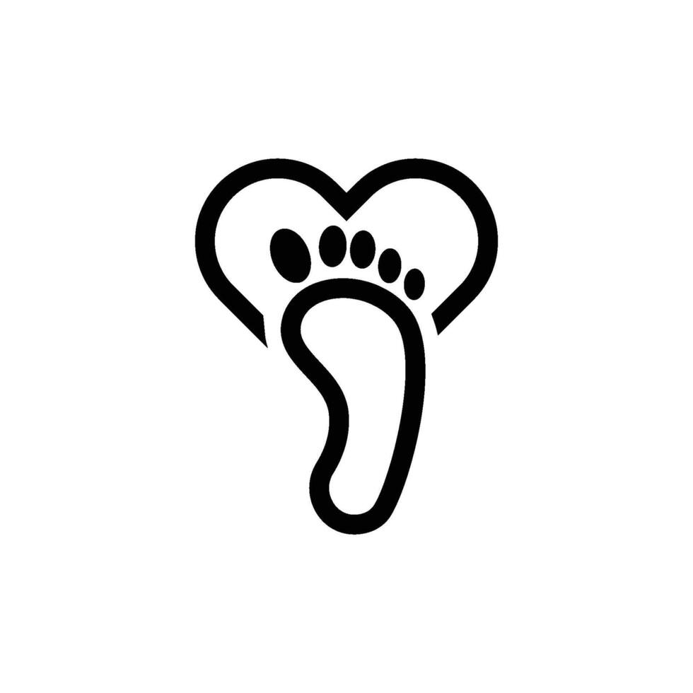 simple and modern logo of foot lover vector