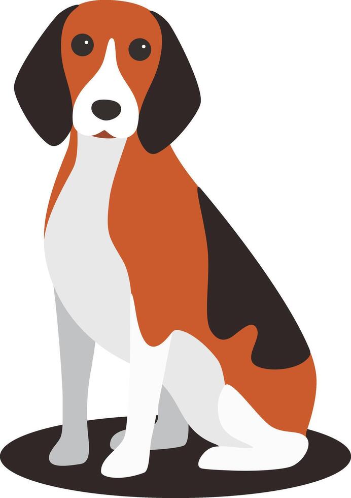 Beagle, dog sitting flat icon design, illustration vector