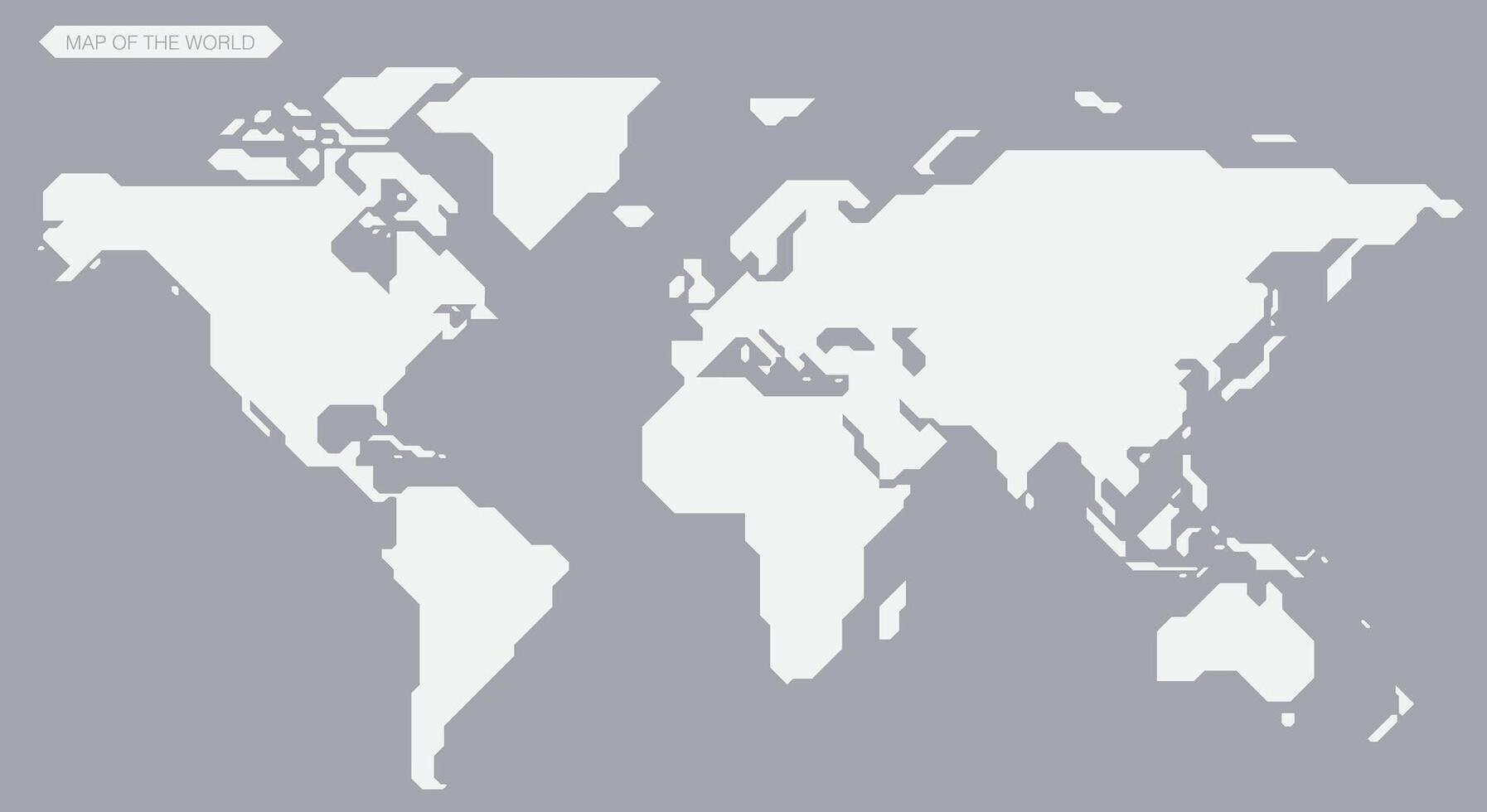 simple straight line map of the world, background vector