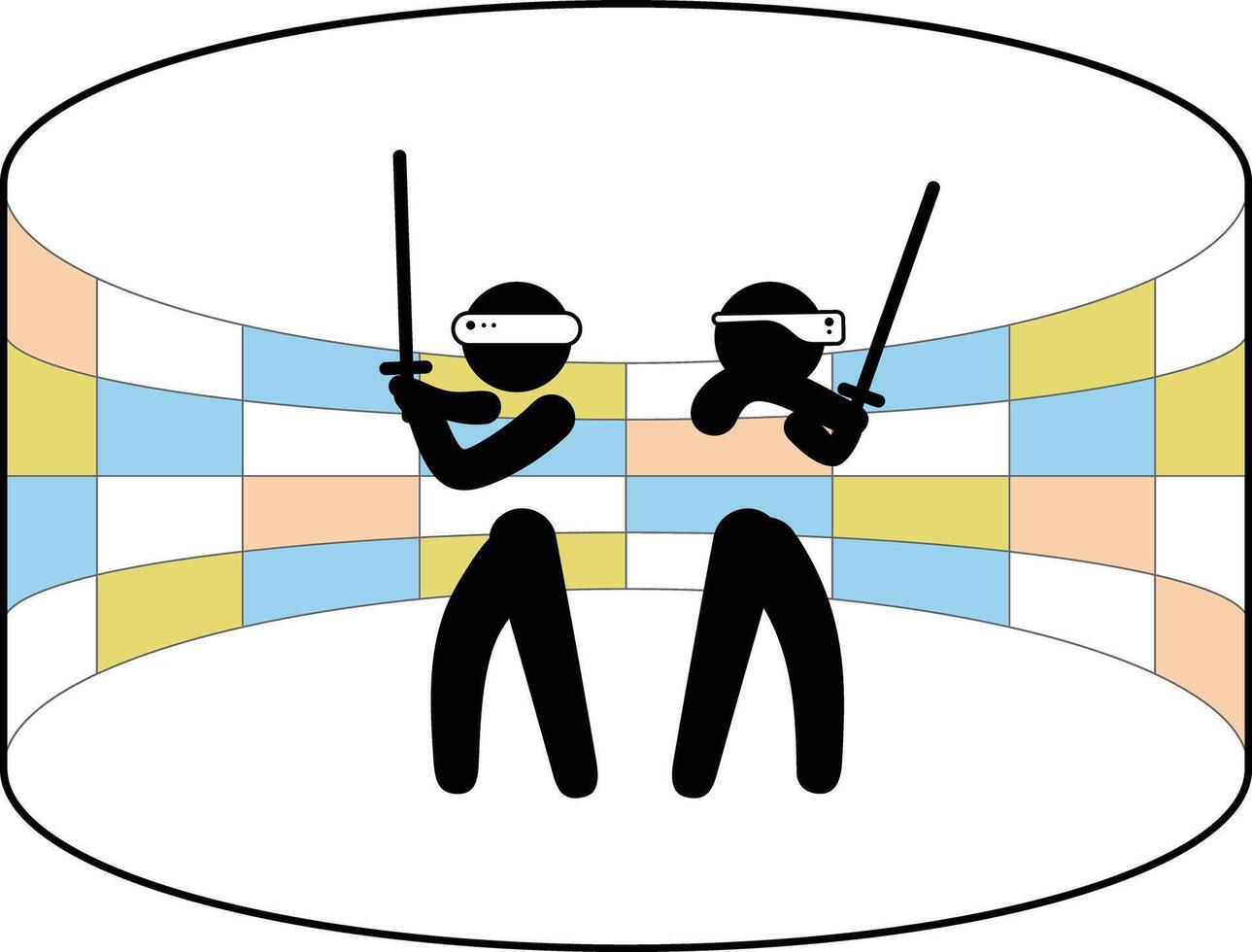 Minimal Metaverse icon Design. Person Enjoying an Experiences of Metaverse Virtual World vector