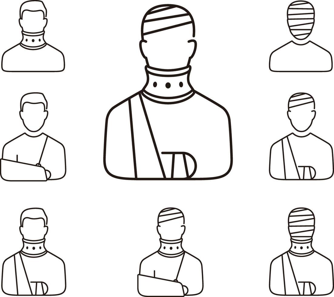 Injury and bandage icon vector