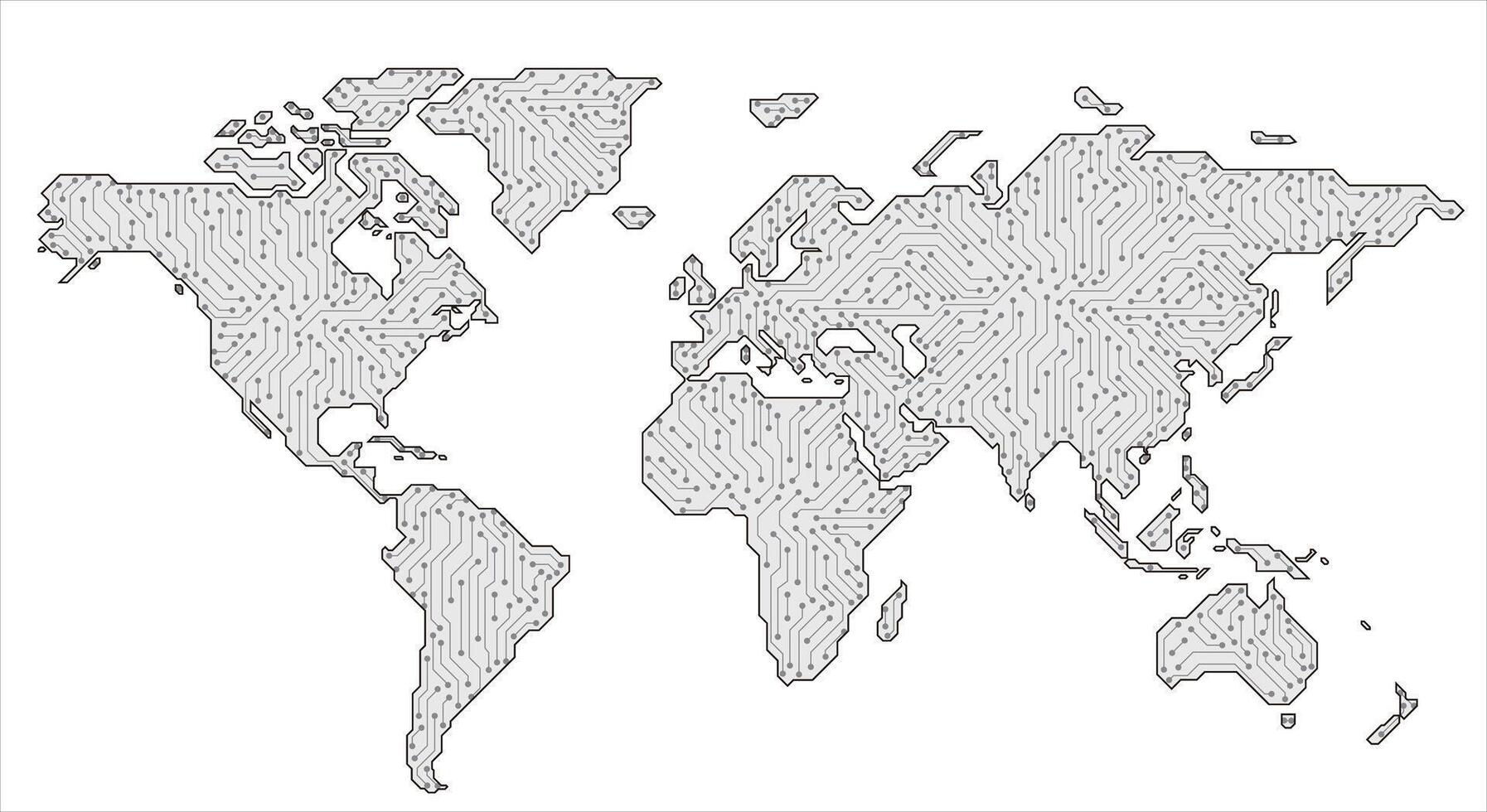 World wide internet network with circuit board vector