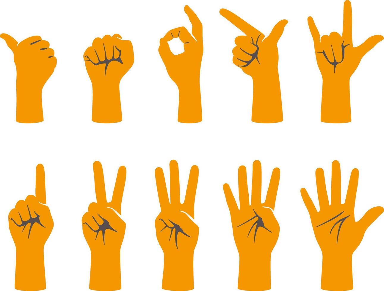 Hand gesticulate symbol set, illustration vector