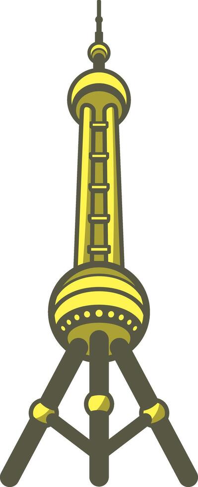 Oriental Pearl TV Tower, Shanghai, famous landmark flat icon design vector