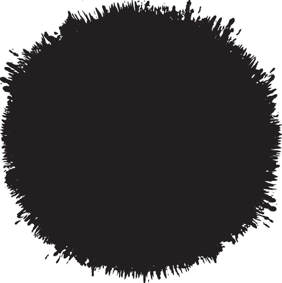 Black Ink Paint Brush Circle Isolated On White Background. vector
