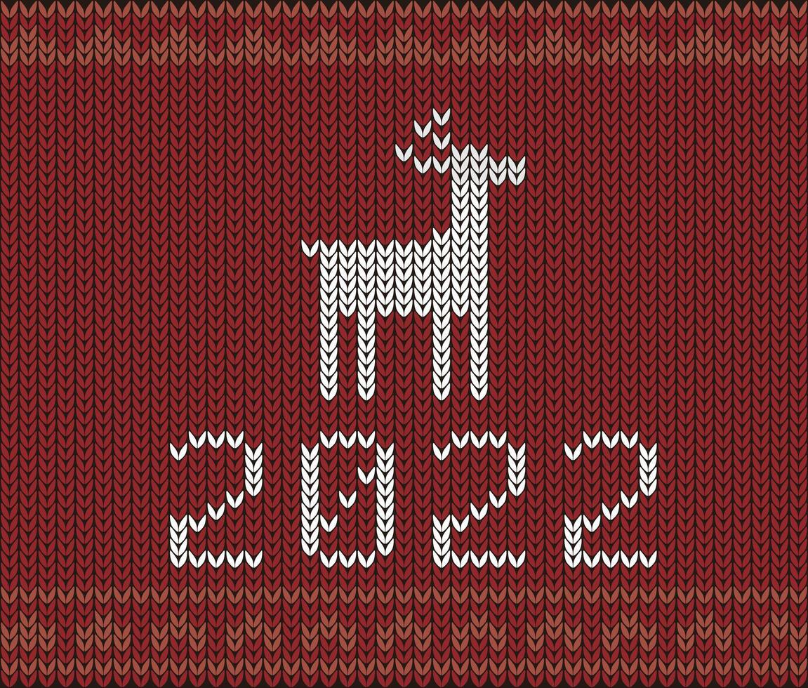 Cute deer on the knitting pattern, nordic seamless Christmas pattern, illustration vector