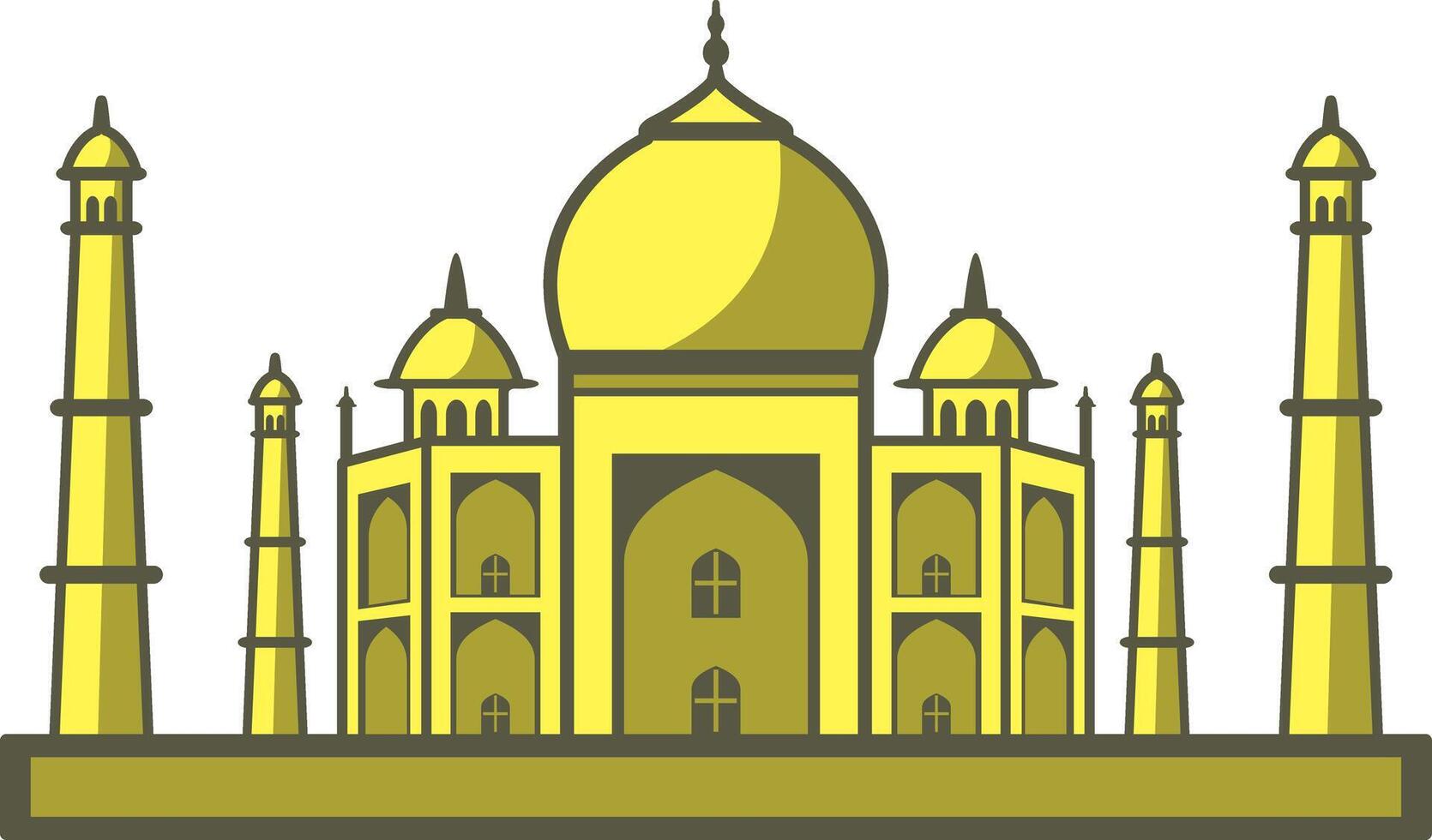 Taj Mahal, India, famous landmark flat icon design, Famous scenic spot vector