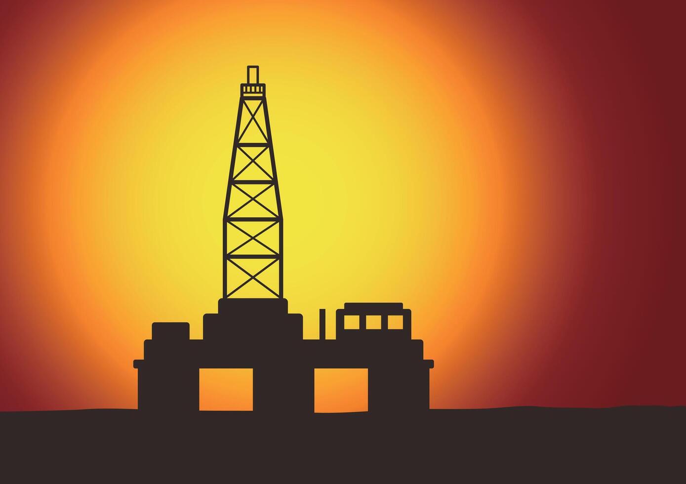 Sea oil rig. Oil platform in the sea, icon vector