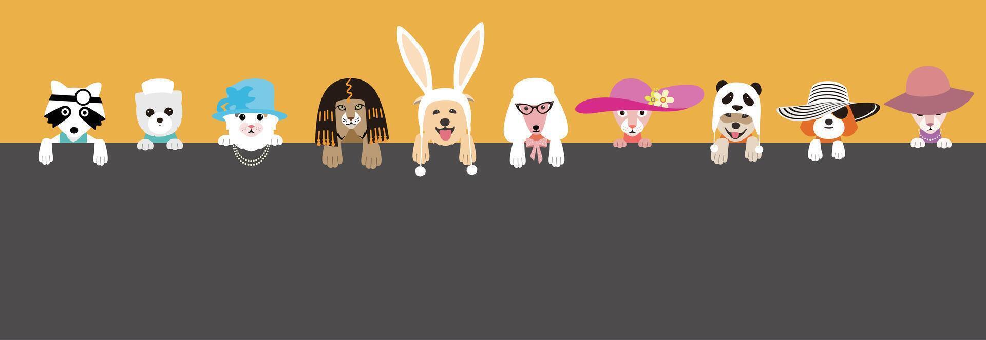 Portrait of animals, wearing something, cool style, cosplay vector