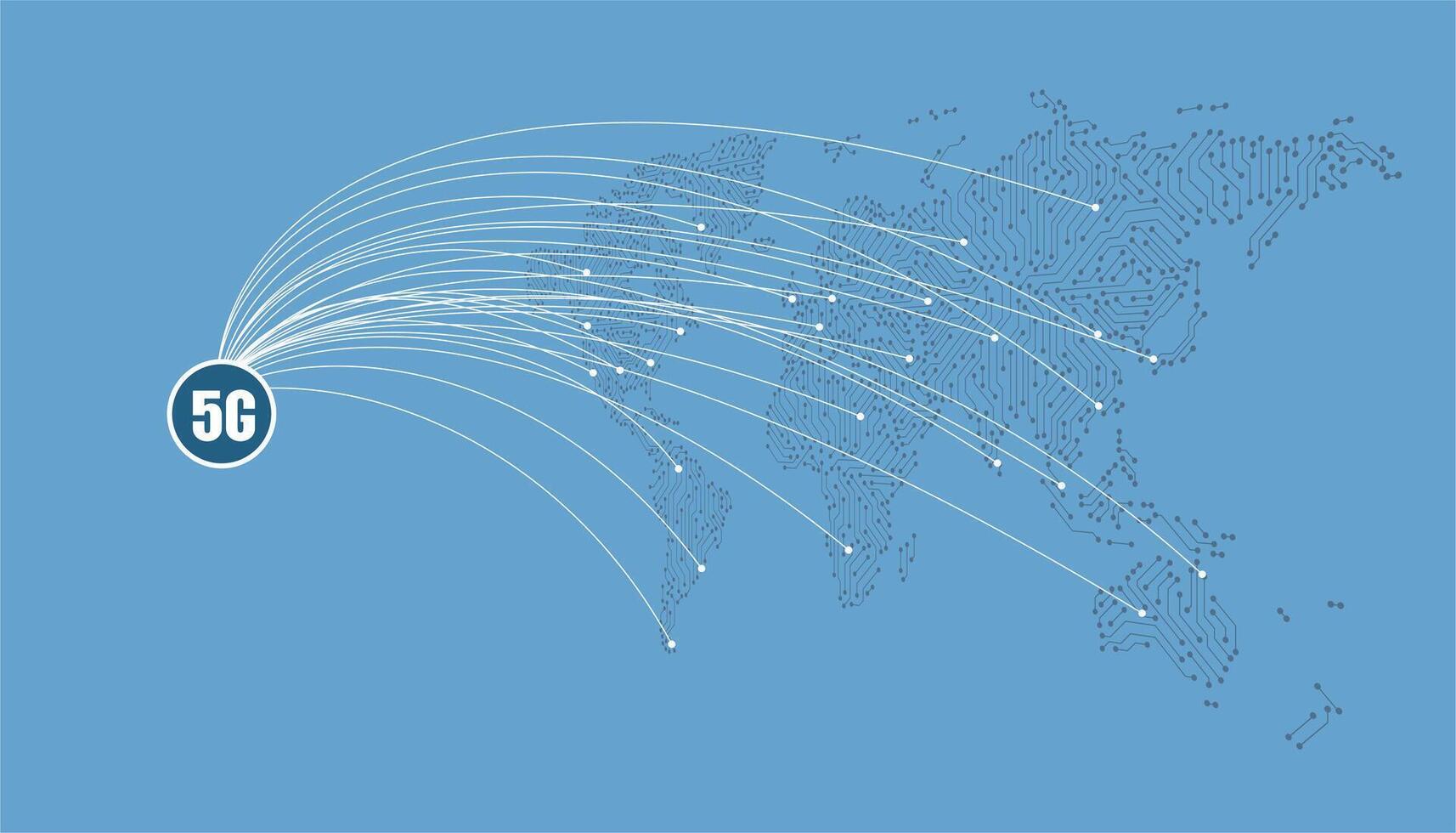 5G 5th generation mobile network wireless Systems in the world. Wireless Technologies and Mobile Networks vector
