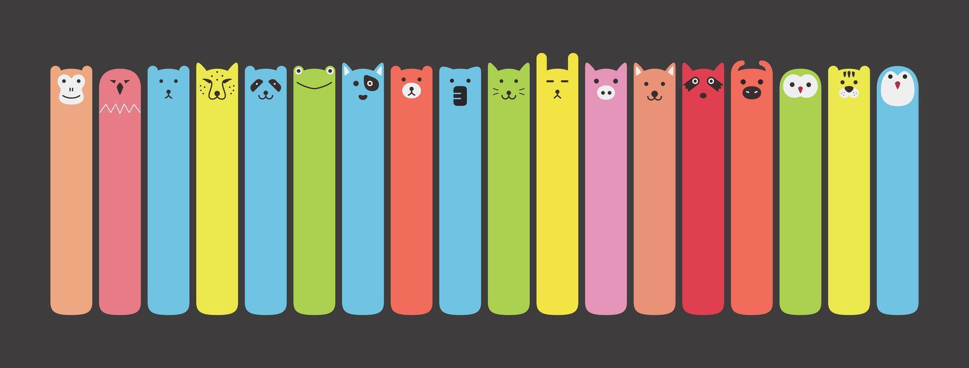 Animal face label icon design set vector