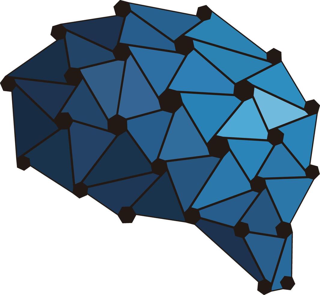 human brain and artificial intelligence concept, computational photography vector