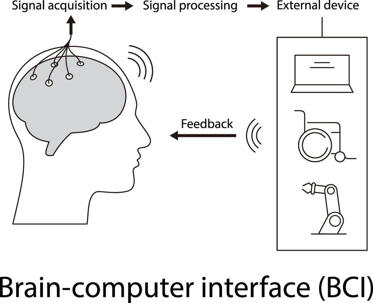 Human brain, motherboards, chip and artificial intelligence concept vector