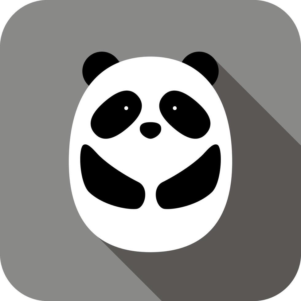 Cute panda face and body flat design, vector