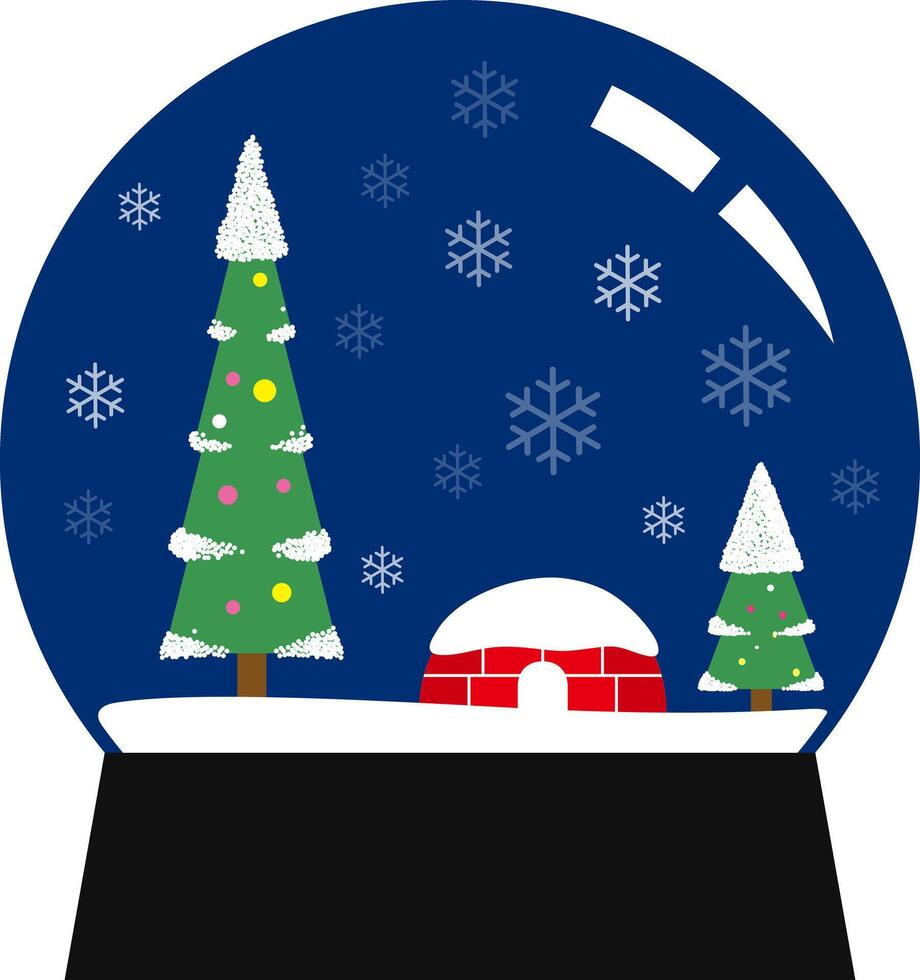 Christmas crystal ball for baby, tree and house vector