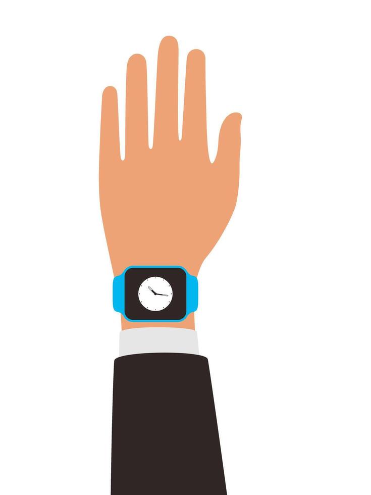 Man wearing fashion smart watch, illustration vector