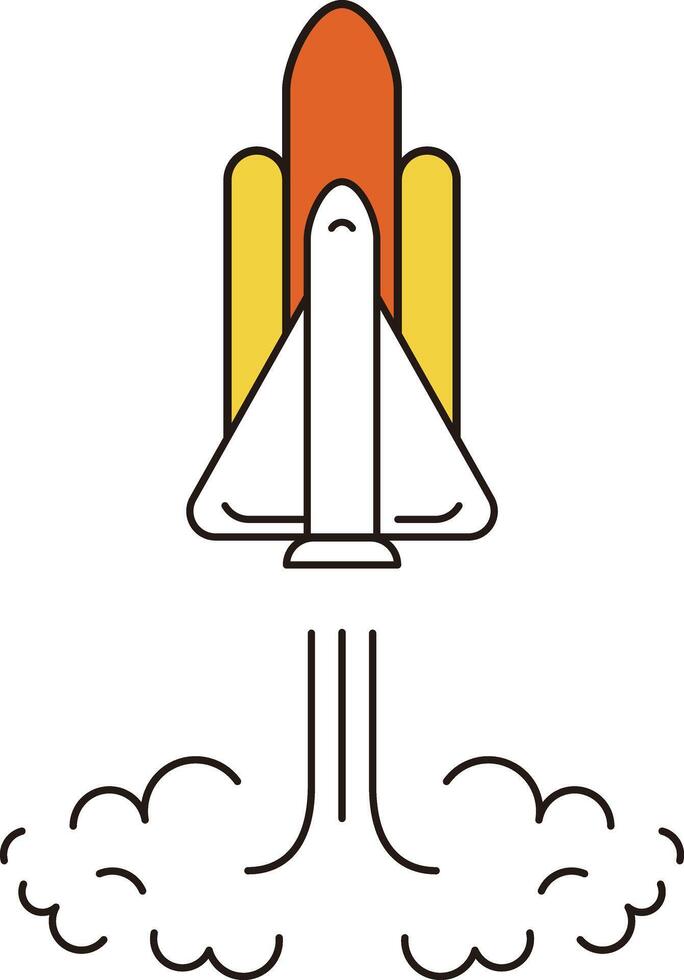 Rocket flying to the sky, illustration vector