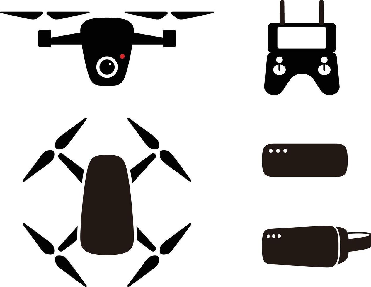 Drone flat icon set design, flying, illustration vector