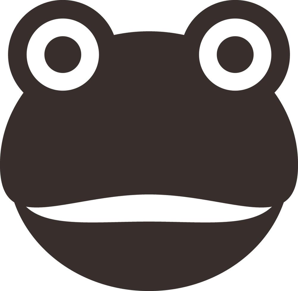 Frog face flat icon design. Animal icons series, illustration vector
