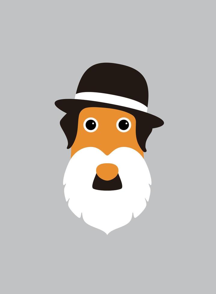 Portrait of Scotland Terrier, wearing something, like Chaplin, cool style vector