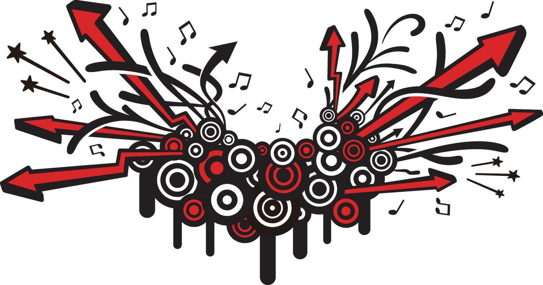 music grunge graffiti music pattern, Rock and Roll, vector