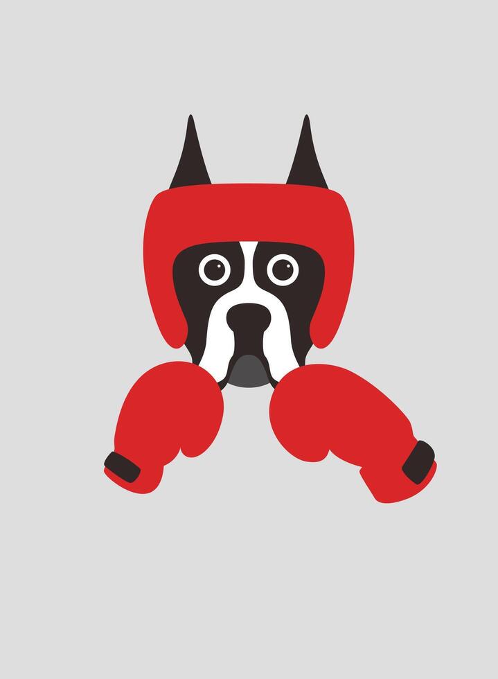 Portrait of dog, wearing something, like boxer cool style vector